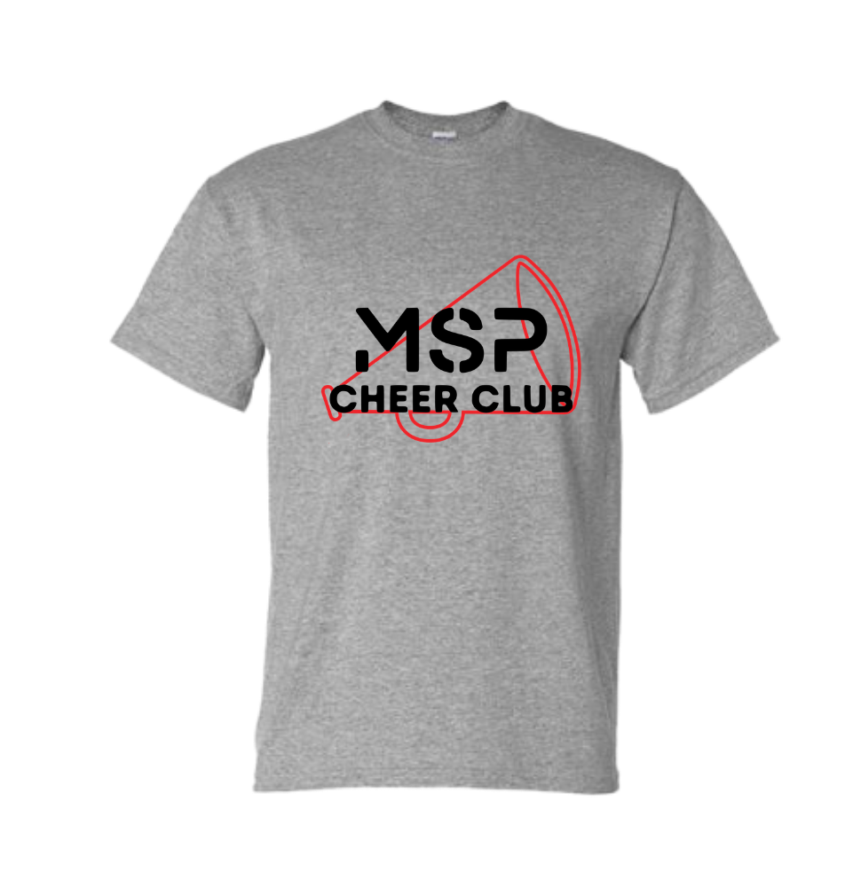 MSP Cheer Club Logo Tee Gray