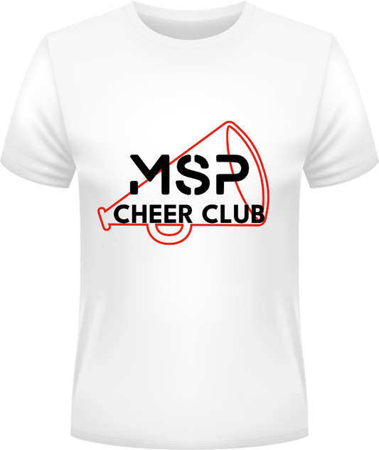 MSP Cheer Club Logo Tee White